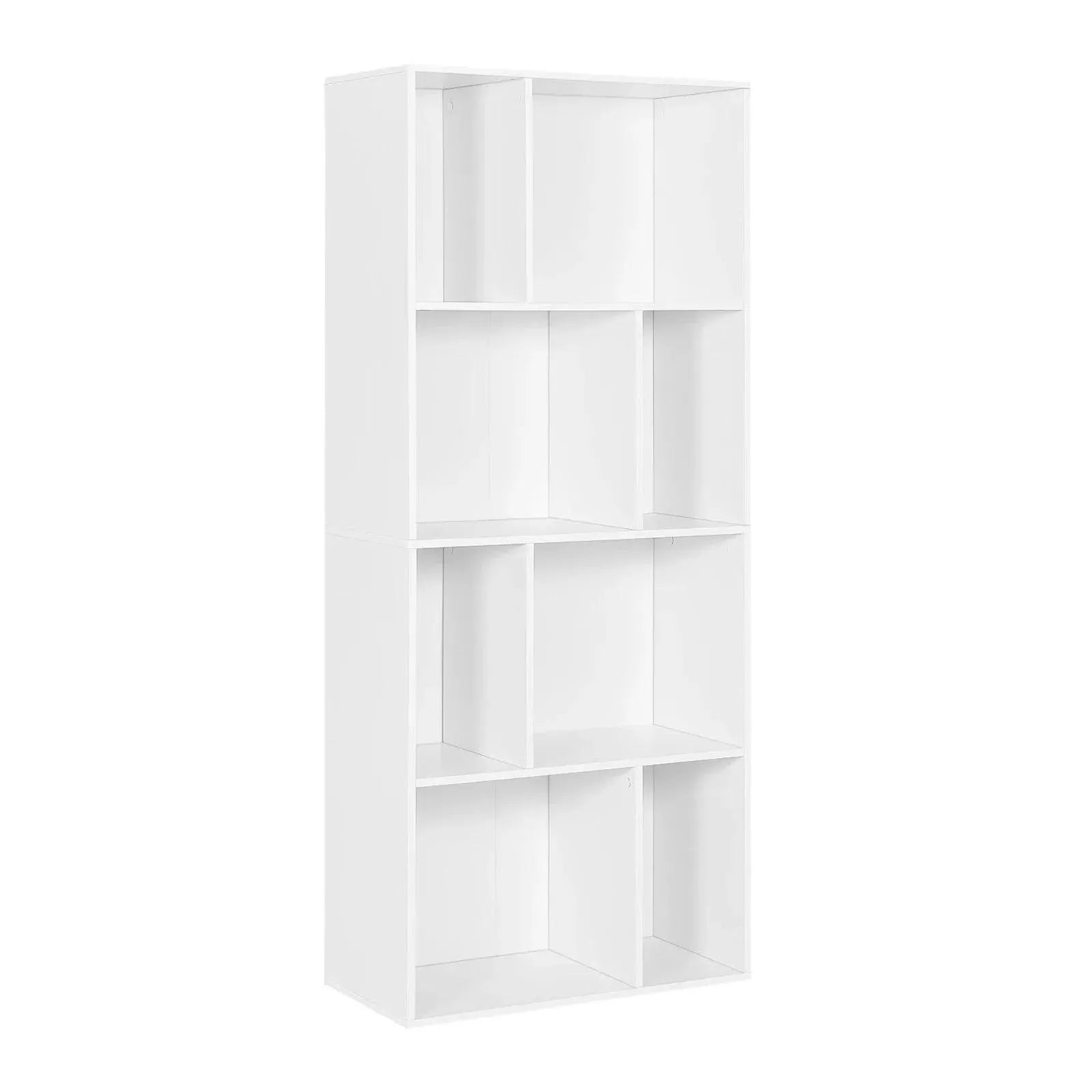 Feronza® Boekenkast met 8 Open Vakken, Staande Witte Boekenkast voor Woonkamer of Kantoor - Feronza